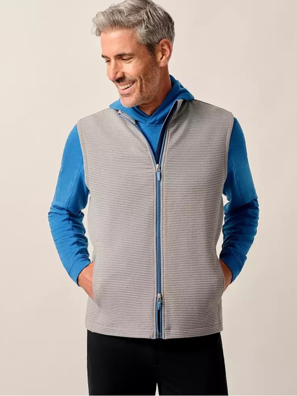 johnnie-O Light Gray Reggie Performance Knit Vest